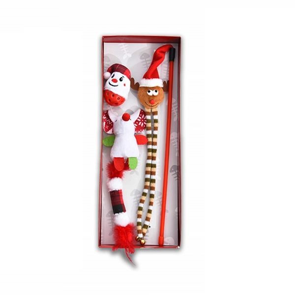 UrbanPets - Christmas Cat Toy Set Kitten Scratching Plush Gift Box 4 Piece