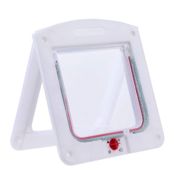 4-Way Lockable Pet Flap Door - White