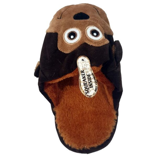 AFP Dog Toy - Doggie's Shoes - Monkey Slipper - Brown - One Size