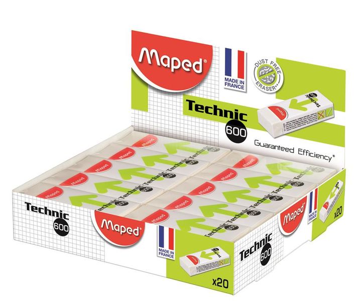Maped Technic 600 Erasers - Box of 20