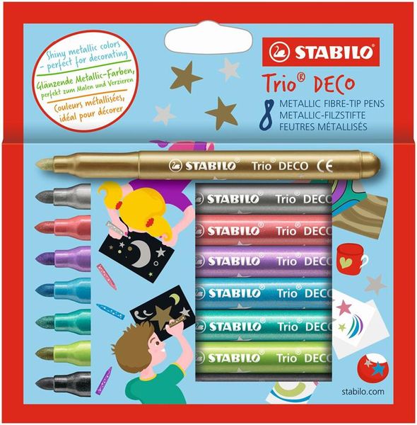 STABILO Trio Deco metallic fibre tip markers
