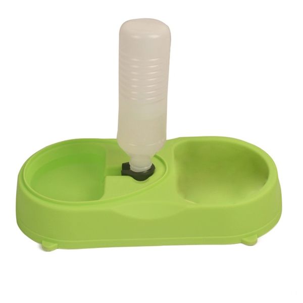 UrbanPets - Double Dog Cat Bowls, Feeder with Automatic Water Bottle