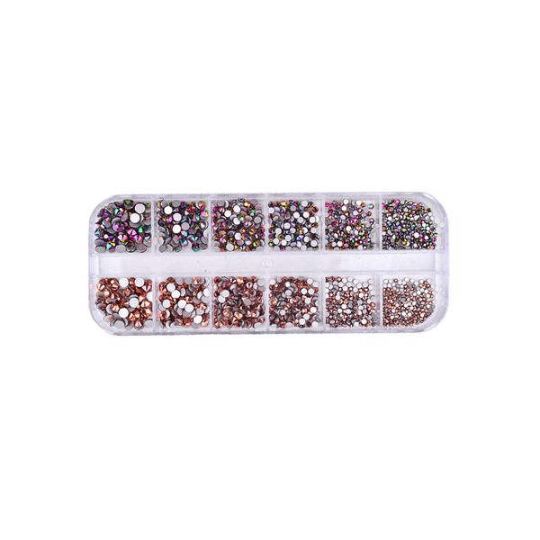 12 Grids DIY Multi Colour Nail Crystal Rhinestones for Nail Art Decorations