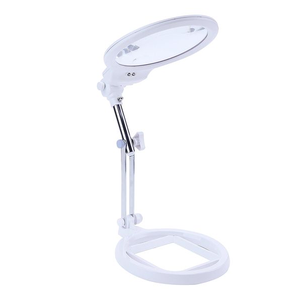 Desktop Illuminated Magnifier Lamp Light with 2X 6X Magnifier