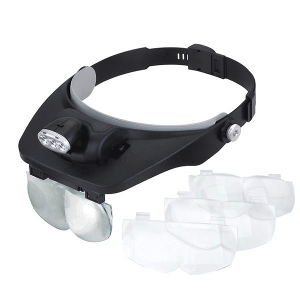 Headband Magnifier with LED Light &amp; 4 Detachable Lens