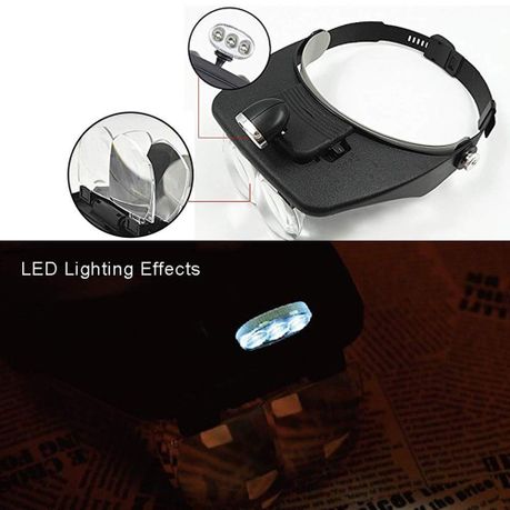 Headband Magnifier Multi-functional Removable LED light Magnifier  Magnifying Glass 1.2x 1.8x 2.5x 3.5x Magnifier Repair Tool