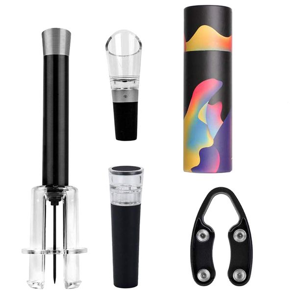 4 in 1 Wine Air Pressure Pump Opener Set with Gift Box