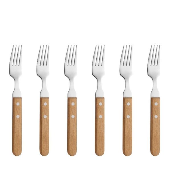 Amefa Steak Forks Wood 6 Piece