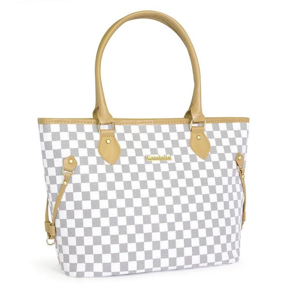 Emelia Grey and White Checked Handbag