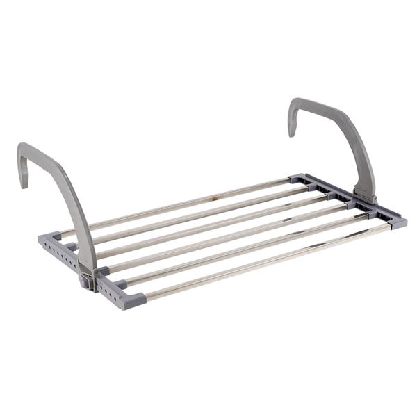 Multifunctional Folding Balcony Laundry Towel Drying Rack-Black