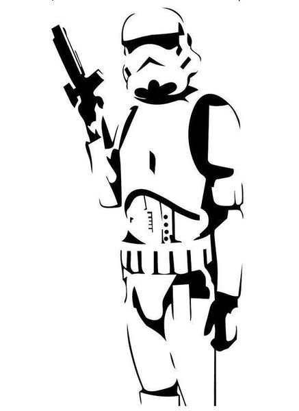 Sticker Art: Wall Sticker Storm Trooper - Black