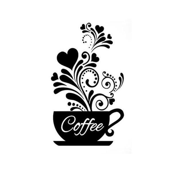 Sticker Art: Wall Sticker Coffee Magic - Black