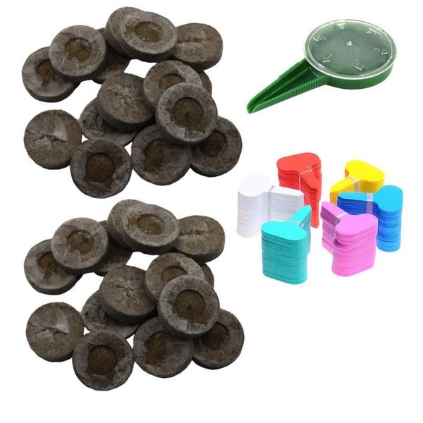 Seedlings Soil Block Peat 48 Set with Tags &amp; Seed Dispenser