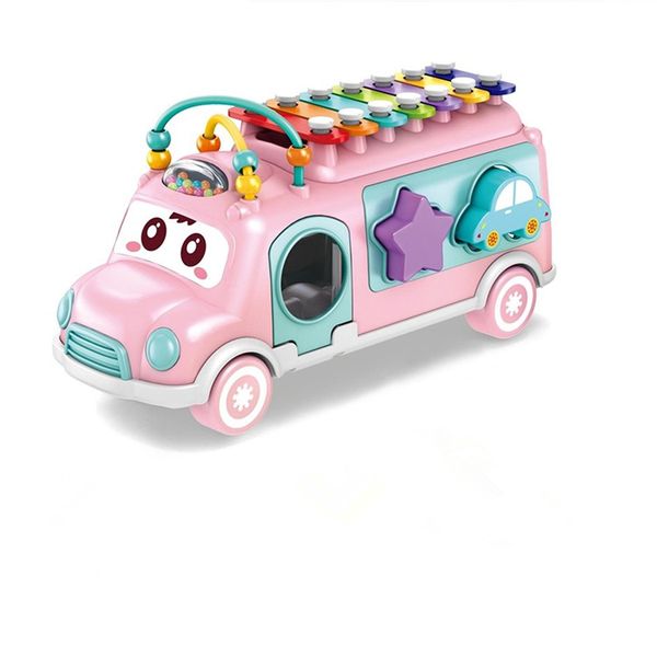 Music Bus Blocks Beads baby Early Educational Toys - Pink