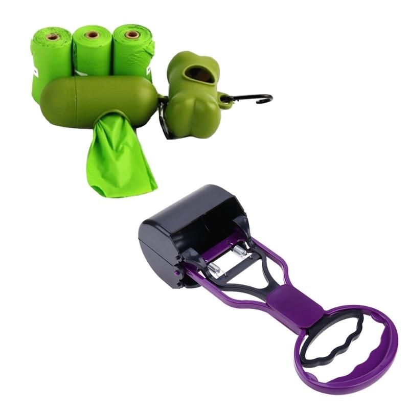 Dog Poop Scoop and 6 Bags with Two Holders Biodegradable Shop Today
