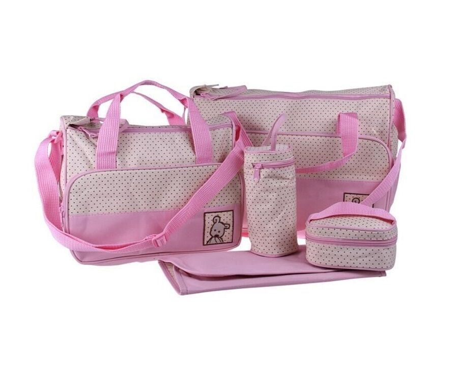 5 Pieces Multifunctional Mother Baby Diaper Traveling Bag- Pink | Shop ...