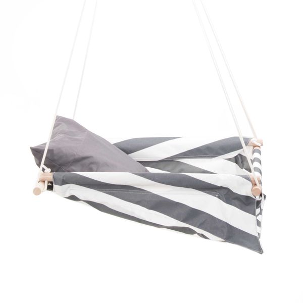 Baby Canvas Swing/ Cradle/Hammock - Black Stripes