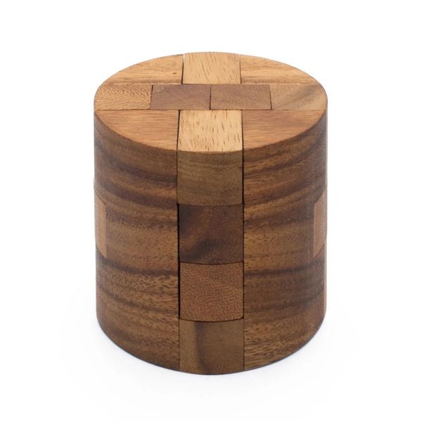 Powder Keg - Wooden 3D Brainteaser Puzzle, Interlocking 12-Piece Cylinder