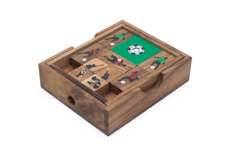 Football / Soccer Game - Wooden Sliding Block Brainteaser Puzzle