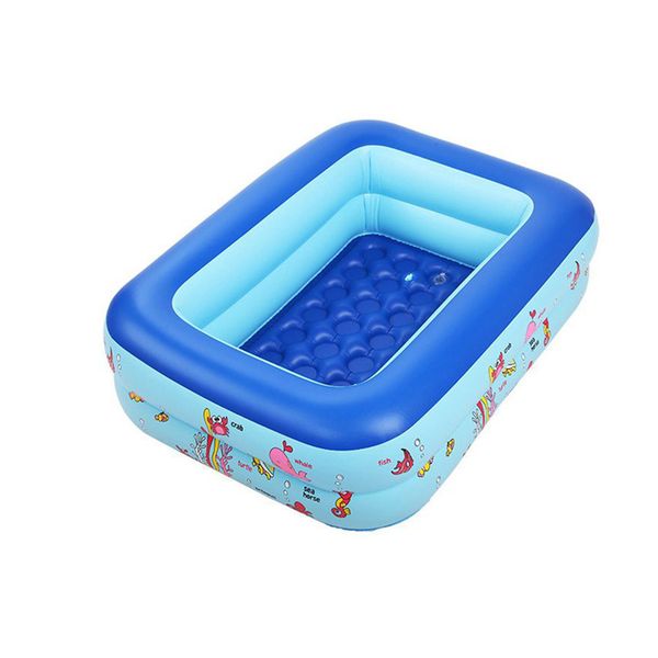 Kids Inflatable 2 Rings Rectangular Swimming Pool - Pink