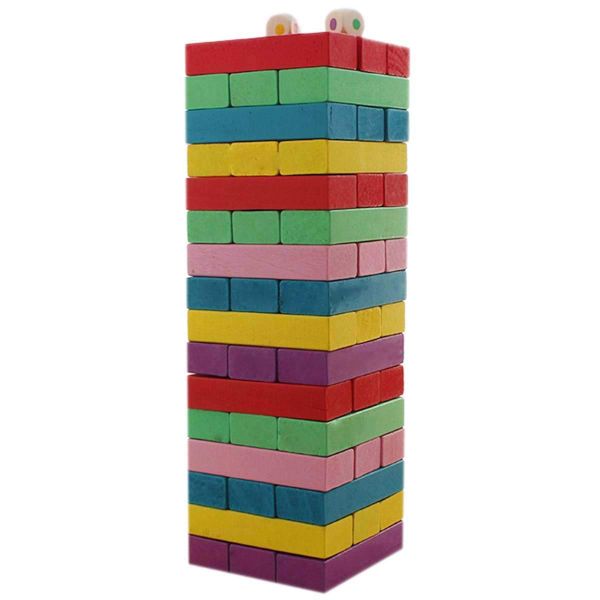 Wooden Fun Poker Domino Tower Educational Play Game Set