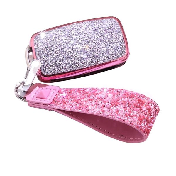 VW Golf/Polo - Crystal Look Key Cover and Strap - Silver