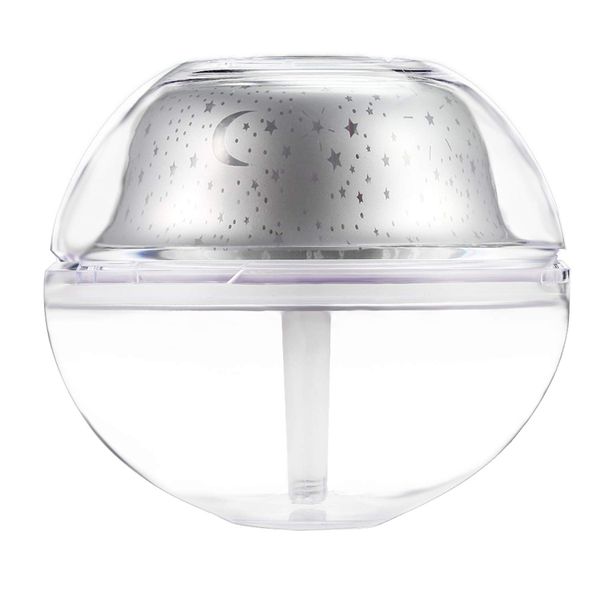 500ml Air Humidifier Crystal Night Light Projection - Silver