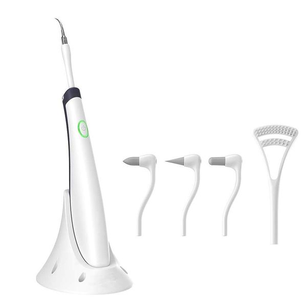 Acoustic Vibration Light Guide Electric Dental Calculus Remover-White