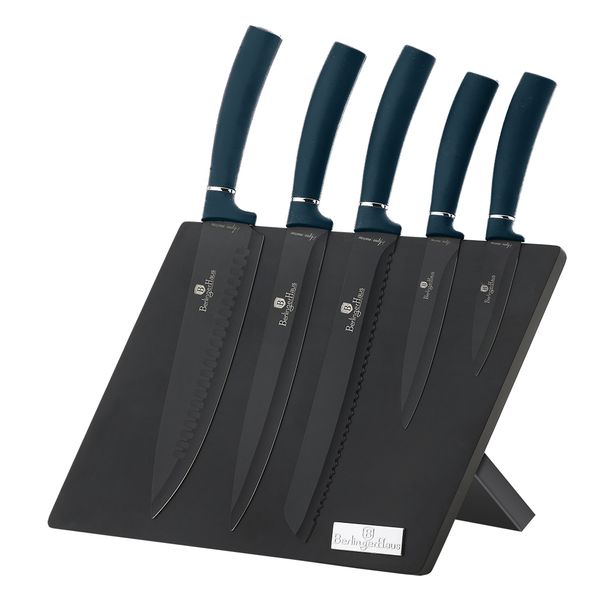 Berlinger Haus 6 Piece Knife Set with Stand - Aquamarine Edition