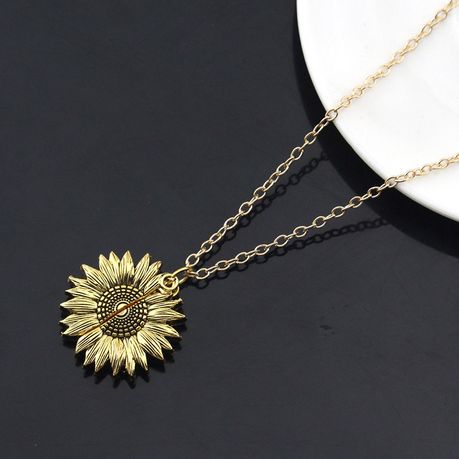 sunflower necklace with you are my sunshine inside