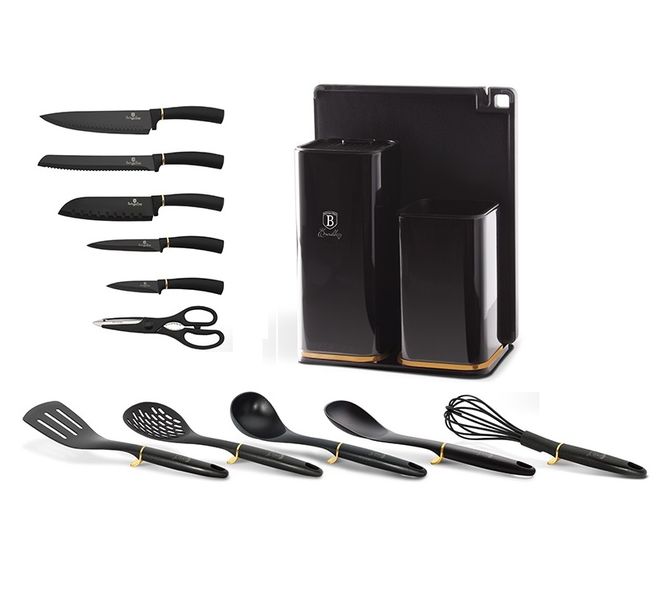 Berlinger Haus 13 Piece Knife Set with Stand and Kitchen Tools -Emerald