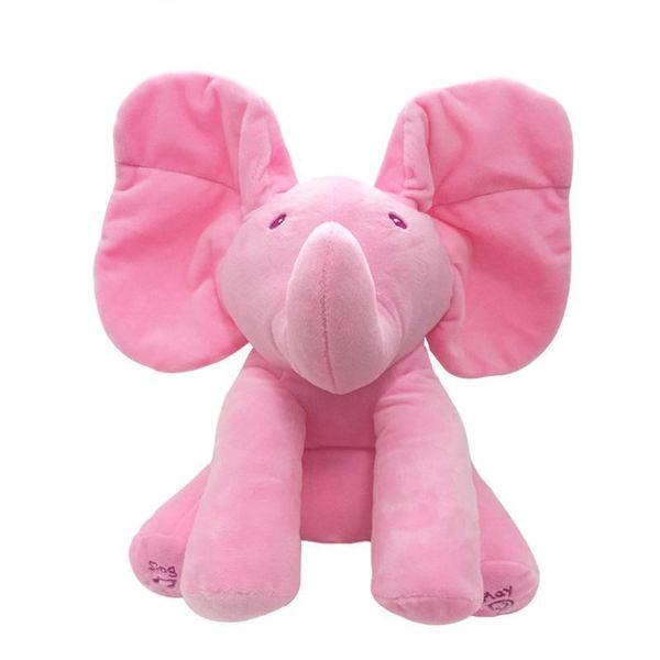 Music Singing Elephant Plush Toy - Pink