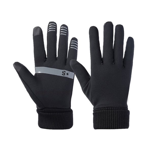 Running Gloves Touch Screen Black Stripe Medium