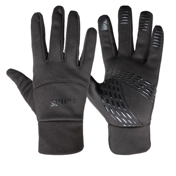 Running Gloves Touch Black Stripe Sport Large