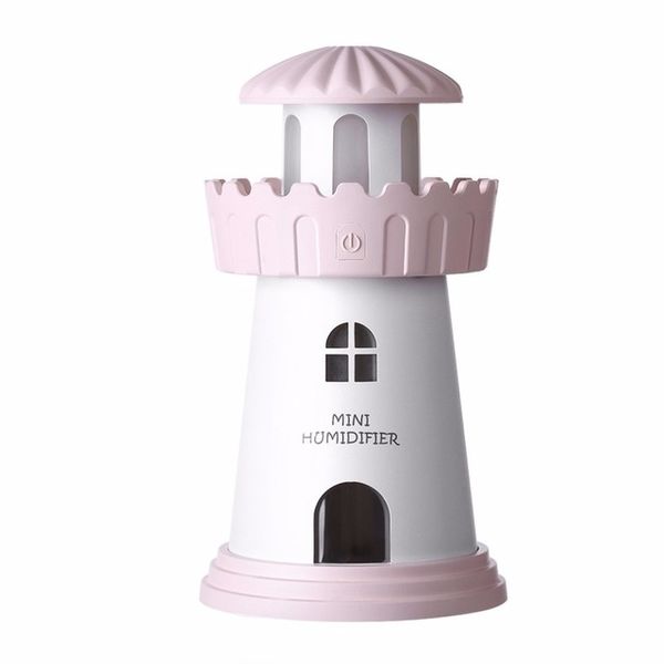 Lighthouse Shape Air Humidifier - Pink