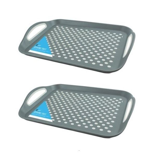 2 Anti Slip Serving Trays Grey Shop Today. Get it Tomorrow