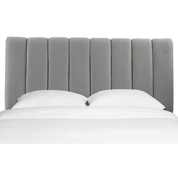 StrohBerry - Lincoln Panel Headboard - Velvet - Steel Grey