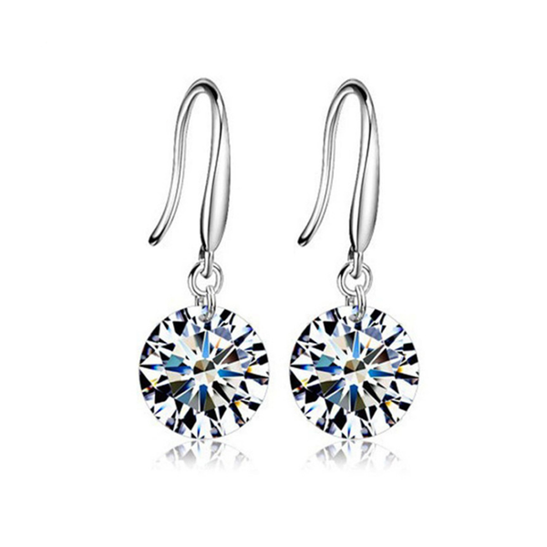 925 Sterling Silver 8mm Cubic Zirconia Earrings