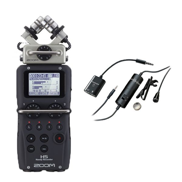Zoom H5 Handy Recorder &amp; Audio Technica ATR3350iS Lapel Mic