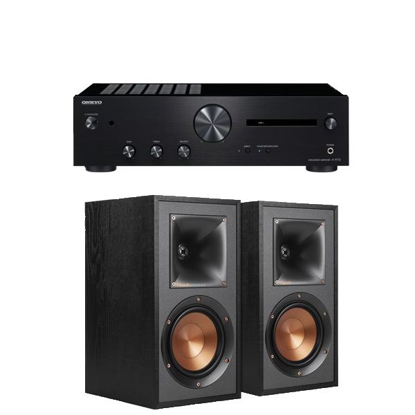 Onkyo A9110 Stereo Ampliflier &amp; Klipsch R51M Bookshelf Speakers Bundle