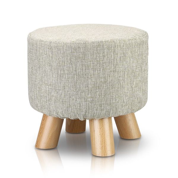 Wooden Small Chair Foot Stools Bedroom Bench Kids Furniture - Beige