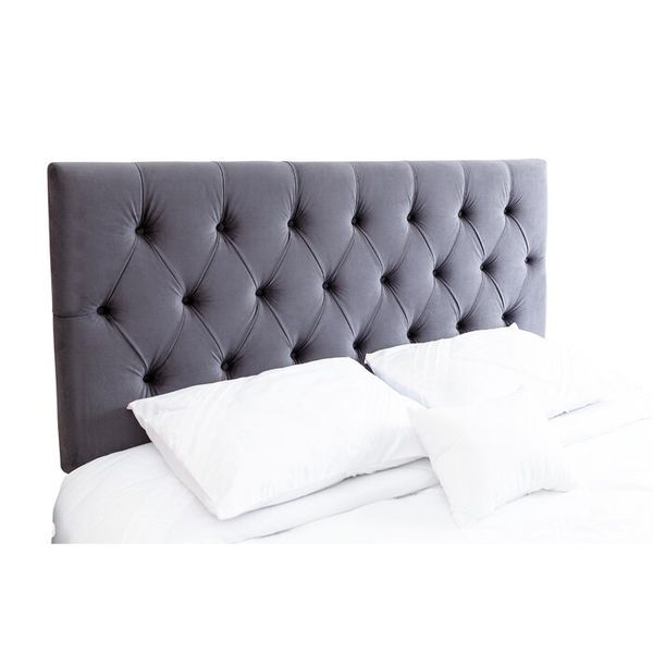 7th &amp; Vogue By Raymonde Audigier - Charlotte Tufted Velvet Headboard - Rain