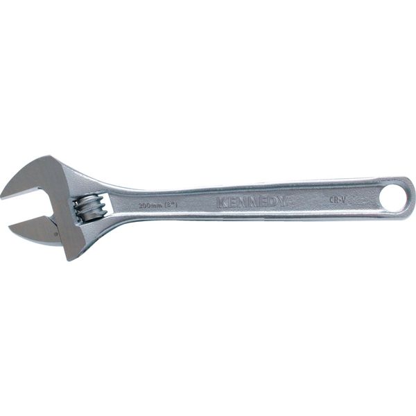 Kennedy 200Mm8Inch Chromed Finish Adjustable Wrench