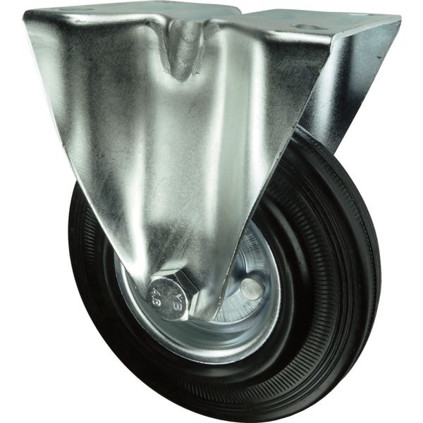 Atlas Fixed Plate 200Mm Rubbertyre Steel Centre