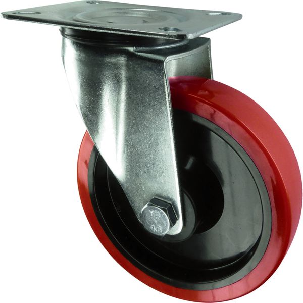 Atlas Swivel Plate 100Mm Polyurethane Tyre
