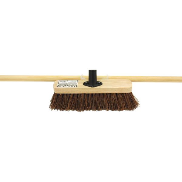 Cotswold 12Inch Stiff Bassine Broom Cw 60Inch Wooden Handle