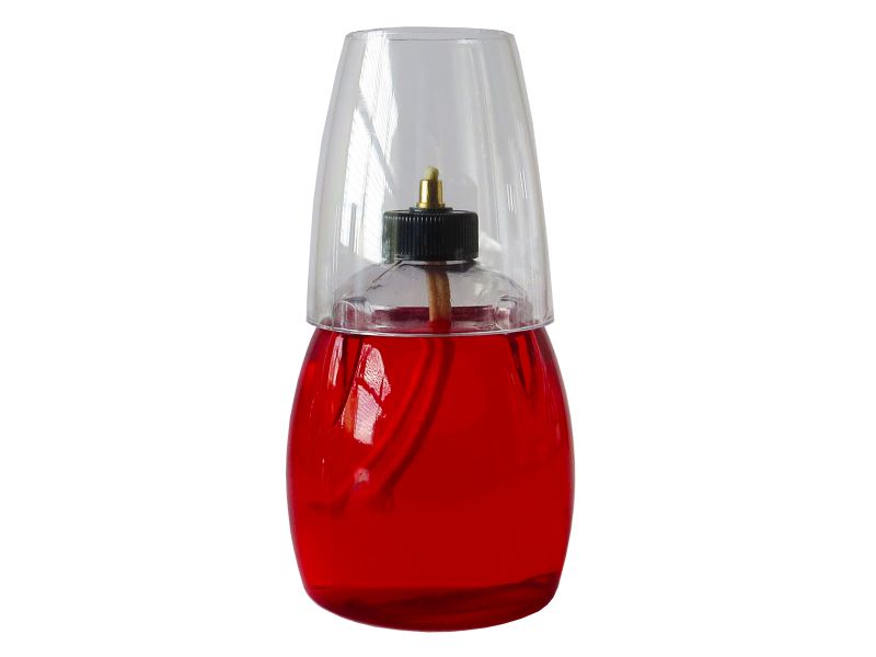 @Delights Tall Lamp Red - Clear Shade - Set of 6