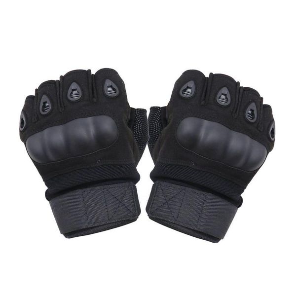 Tactical Gloves Military Rubber Hard Knuckle Gloves - Black