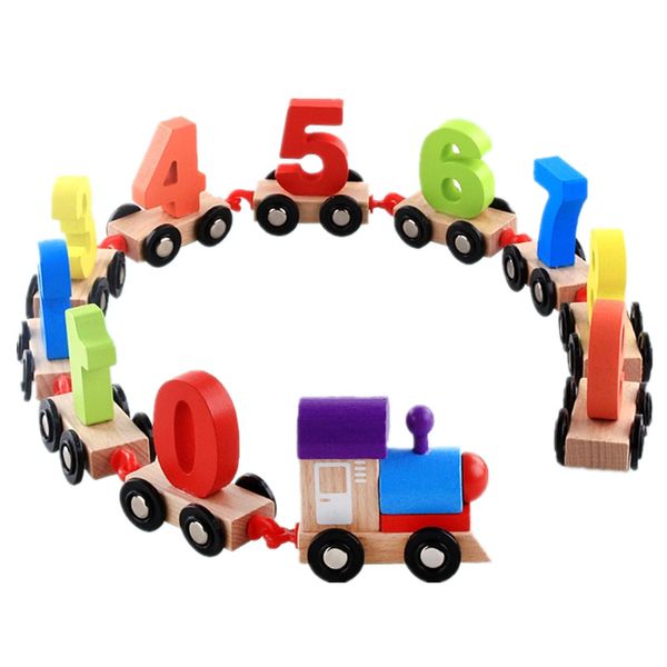 Wooden Digital Small Train 0-9 Number Educational Toys