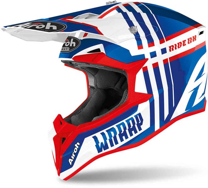 Airoh Wraap Blue/Red Broken Helmet